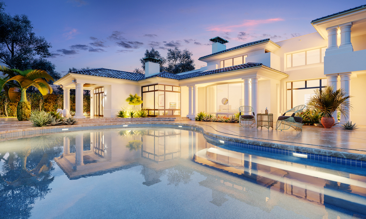 Mansion and pool